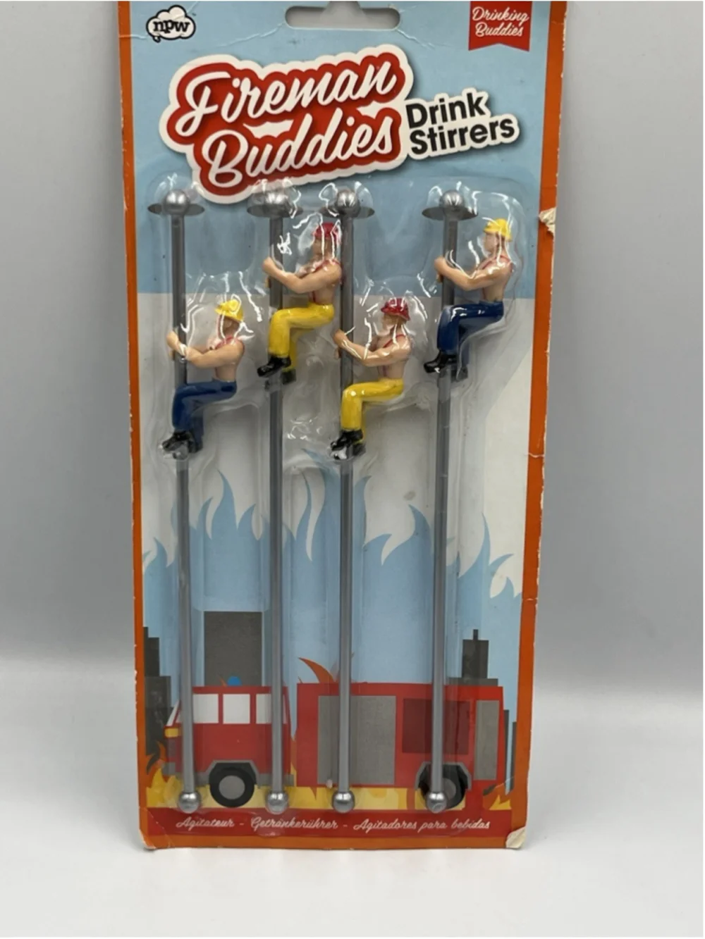 NEW & GIFT READY FIREMAN BUDDIES DRINK STIRRERS POLE DANCERS FOR YOUR LIPS